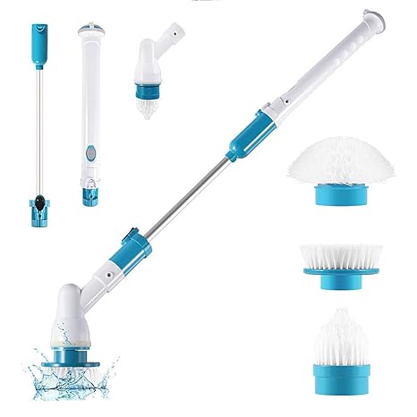 3-in-1 Cordless Electric Spin Scrubber – Extendable Cleaning Brush
