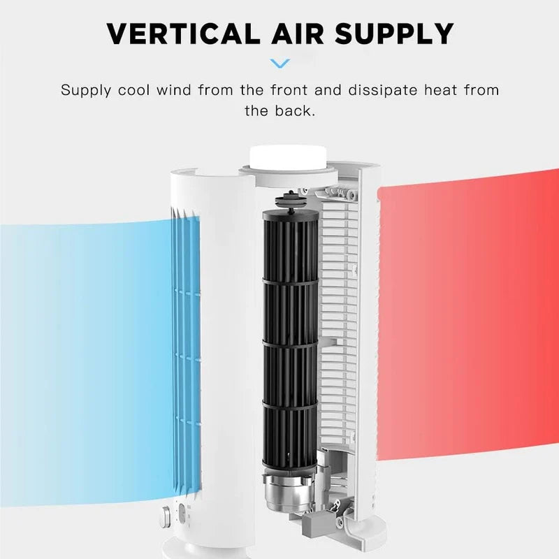 AMOI Portable Bladeless Tower Fan – USB Rechargeable