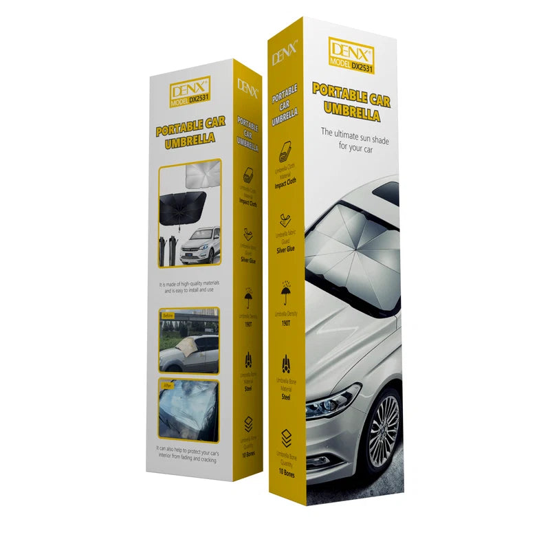 DENX Foldable Car Windshield Sunshade Umbrella – 140 × 80cm