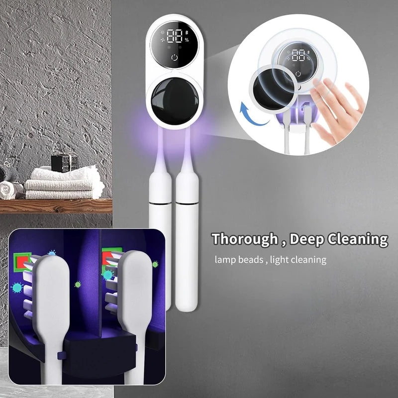 Double Automatic UV Toothbrush Sanitizing Box – USB Rechargeable