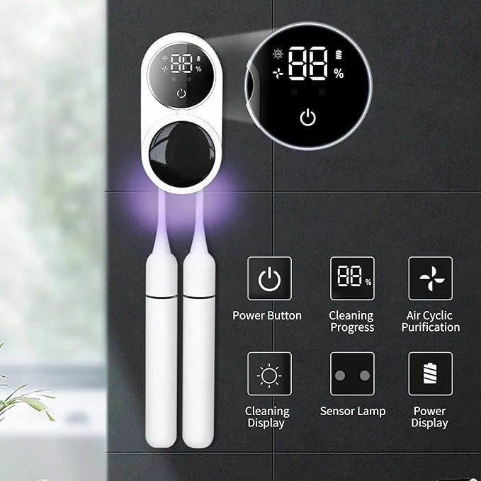 Double Automatic UV Toothbrush Sanitizing Box – USB Rechargeable