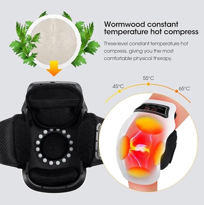 Electric Knee Massager with Heat & Vibration – Rechargeable Wrap