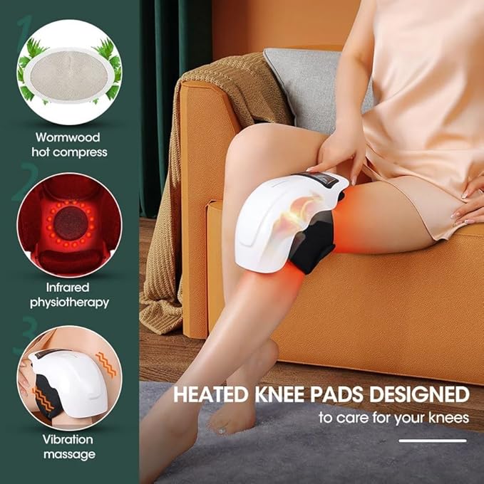 Electric Knee Massager with Heat & Vibration – Rechargeable Wrap