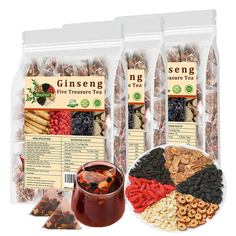 Ginseng Five Treasure Herbal Tea – Natural Wellness Blend
