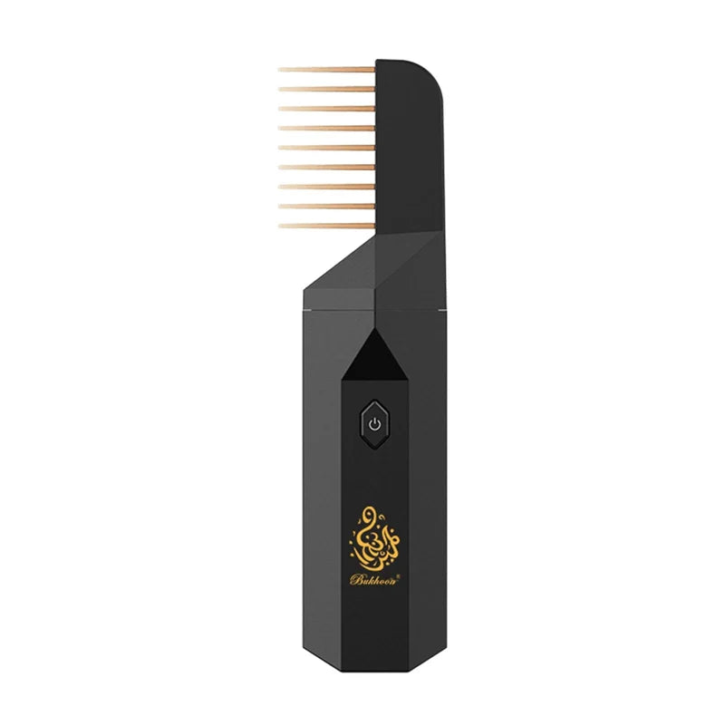 2-in-1 Electric Hair Bakhoor Comb – USB Rechargeable Incense Burner