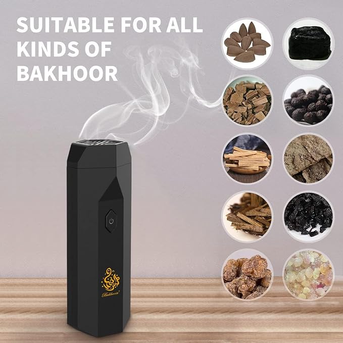 2-in-1 Electric Hair Bakhoor Comb – USB Rechargeable Incense Burner