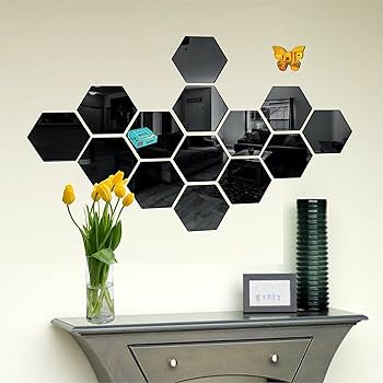 Hexagon Style Acrylic Mirror – Modern Home Decoration 13 Pieces