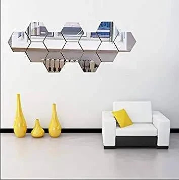 Hexagon Style Acrylic Mirror – Modern Home Decoration 13 Pieces