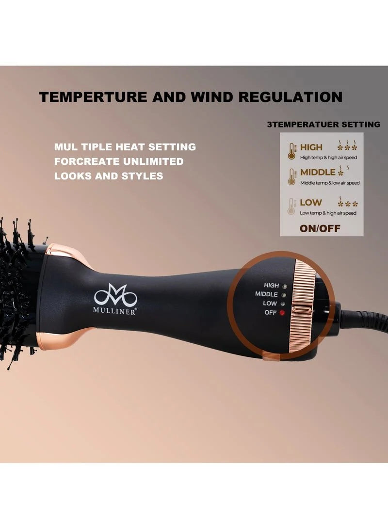 MULLINER Keratin Hot Air Brush – 2-in-1 Hair Dryer & Volumizer
