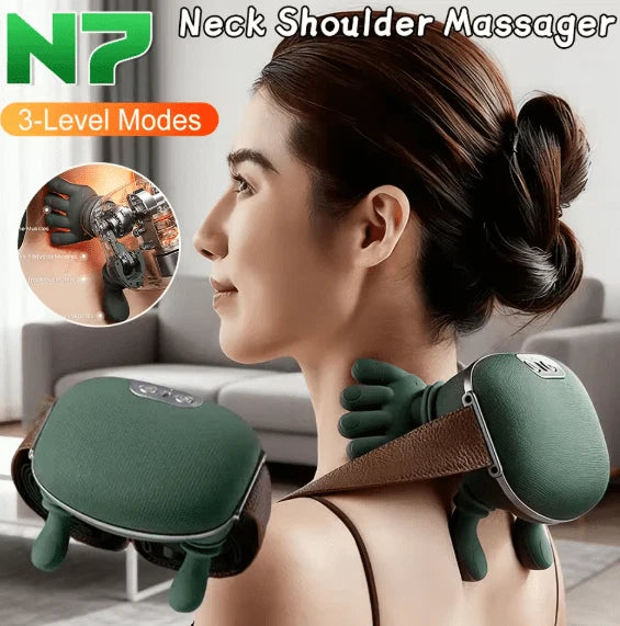 Rechargeable Shoulder & Neck Massager with Heat & Kneading