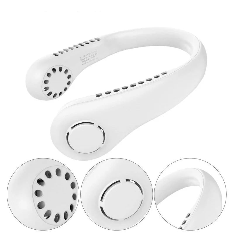 Vaneless Neck Hanging Fan – Rechargeable Hands-Free Cooling