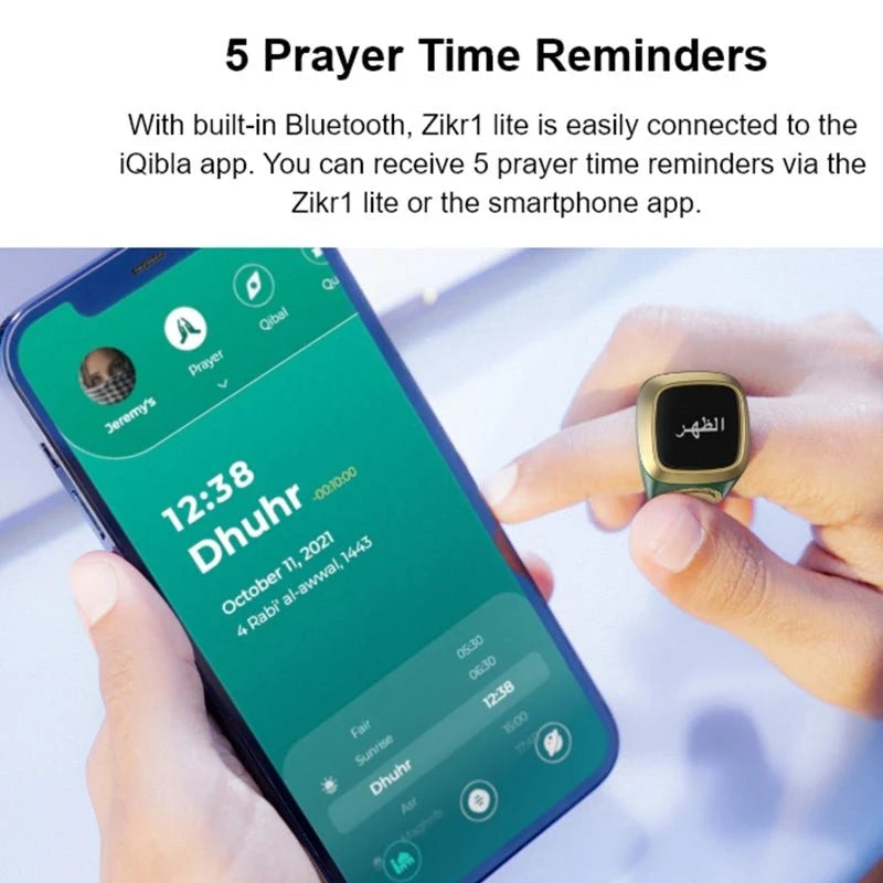 Smart Zikr Ring with Digital Tasbeeh Counter & OLED Display
