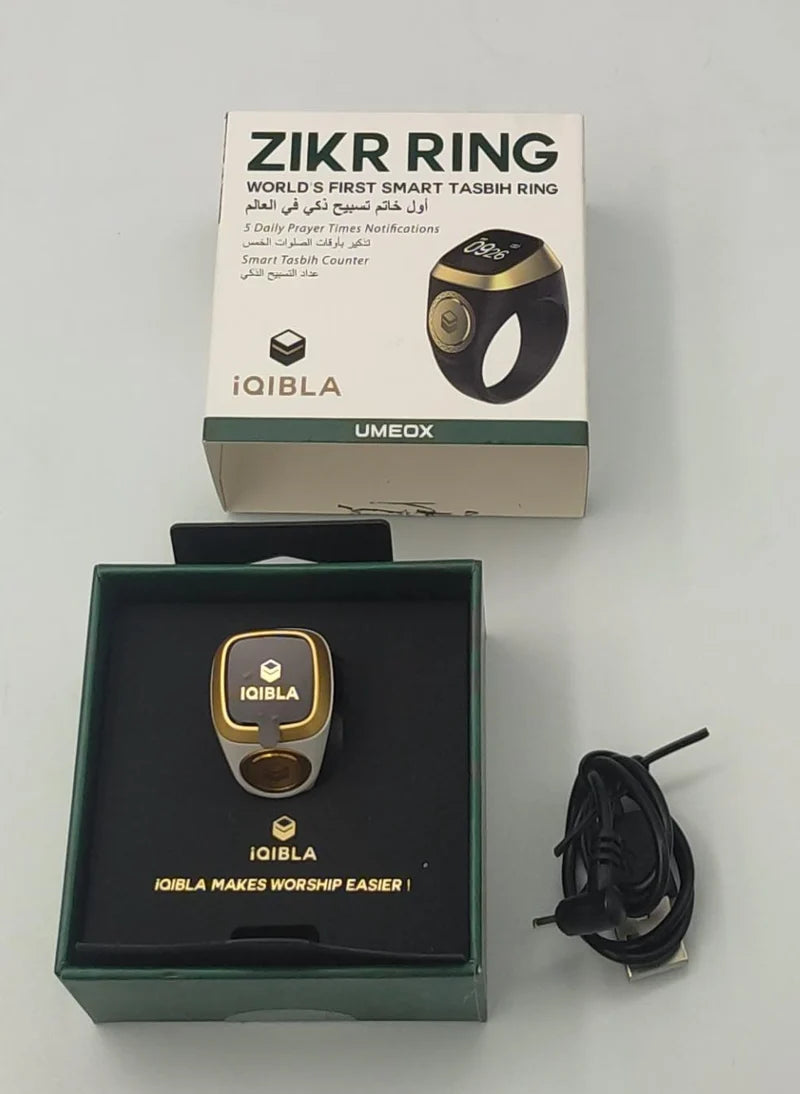 Smart Zikr Ring with Digital Tasbeeh Counter & OLED Display